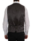 Dolce & Gabbana Elegant Striped Gray Waistcoat Vest
