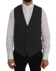 Dolce & Gabbana Elegant Gray Striped Waistcoat Vest