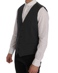Dolce & Gabbana Elegant Gray Striped Waistcoat Vest