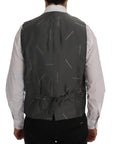 Dolce & Gabbana Elegant Gray Striped Waistcoat Vest