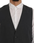 Dolce & Gabbana Elegant Gray Striped Waistcoat Vest