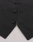 Dolce & Gabbana Elegant Gray Striped Waistcoat Vest