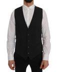 Dolce & Gabbana Elegant Striped Gray Waistcoat Vest