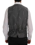 Dolce & Gabbana Elegant Striped Gray Waistcoat Vest