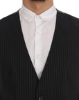 Dolce & Gabbana Elegant Striped Gray Waistcoat Vest