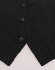 Dolce & Gabbana Elegant Striped Gray Waistcoat Vest