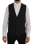 Dolce & Gabbana Elegant Gray Striped Men's Waistcoat Vest