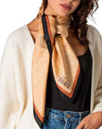 Alviero Martini Prima Classe Beige Silk Scarf