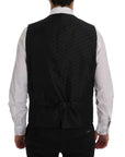 Dolce & Gabbana Elegant Gray Striped Men's Waistcoat Vest