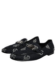 Dolce & Gabbana Black Logo Cotton Loafers Formal Dress Shoes