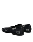 Dolce & Gabbana Black Logo Cotton Loafers Formal Dress Shoes