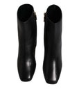 Dolce & Gabbana Black Jackie Leather Mid Calf Boots Shoes