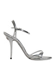 Dolce & Gabbana Silver Keira Ankle Strap Sandals Shoes