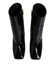 Dolce & Gabbana Black Jackie Leather Mid Calf Boots Shoes