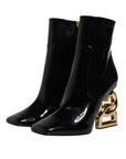 Dolce & Gabbana Black Jackie Leather Mid Calf Boots Shoes
