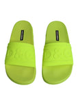 Dolce & Gabbana Green Rubber Slides Sandals Beachwear Shoes