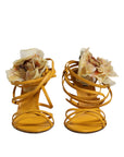 Dolce & Gabbana Yellow Flower Applique Keira Sandals Shoes