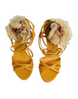 Dolce & Gabbana Yellow Flower Applique Keira Sandals Shoes
