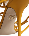 Dolce & Gabbana Yellow Flower Applique Keira Sandals Shoes