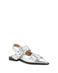 Ganni Buckle Metallic Ballerinas