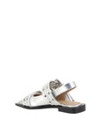 Ganni Buckle Metallic Ballerinas