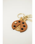 Alviero Martini Prima Classe Beige Leather Keychain