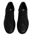 Dolce & Gabbana Black Leather London Heart Men Sneakers Shoes