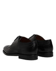 Dolce & Gabbana Black Leather Derby Wingtip Formal Shoes