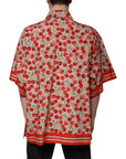 Dolce & Gabbana Beige Cherry Button Down Men Casual Shirt