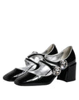 Dolce & Gabbana Black Patent Leather Crystal Mary Jane Pumps Shoes