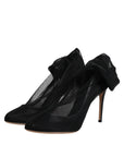Dolce & Gabbana Black Nylon Stretch Mesh Sock Boots Shoes