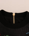Dolce & Gabbana Enchanted Crystal Embellished Black Sweater
