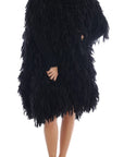 Dolce & Gabbana Elegant Black Fringed Wool-Cashmere Sweater