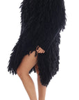 Dolce & Gabbana Elegant Black Fringed Wool-Cashmere Sweater