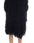 Dolce & Gabbana Elegant Black Fringed Wool-Cashmere Sweater