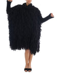 Dolce & Gabbana Elegant Black Fringed Wool-Cashmere Sweater