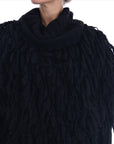 Dolce & Gabbana Elegant Black Fringed Wool-Cashmere Sweater