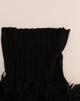 Dolce & Gabbana Elegant Black Fringed Wool-Cashmere Sweater