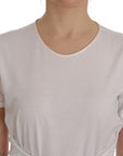 Dolce & Gabbana Elegant White Wrap Blouse with Crystal Accents