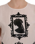 Dolce & Gabbana Embroidered Silk Sicily Frame Blouse