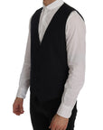 Dolce & Gabbana Elegant Striped Wool Blend Vest Waistcoat
