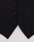 Dolce & Gabbana Elegant Striped Wool Blend Vest Waistcoat