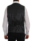 Dolce & Gabbana Elegant Gray Striped Vest Waistcoat