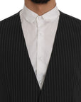 Dolce & Gabbana Elegant Gray Striped Vest Waistcoat