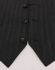 Dolce & Gabbana Elegant Gray Striped Single Breasted Vest