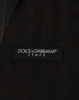 Dolce & Gabbana Elegant Striped Gray Wool Blend Waistcoat Vest