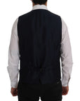 Dolce & Gabbana Elegant Blue Striped Waistcoat Vest