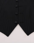 Dolce & Gabbana Elegant Blue Striped Waistcoat Vest
