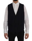 Dolce & Gabbana Elegant Striped Wool Blend Waistcoat Vest