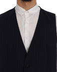 Dolce & Gabbana Elegant Striped Wool Blend Waistcoat Vest